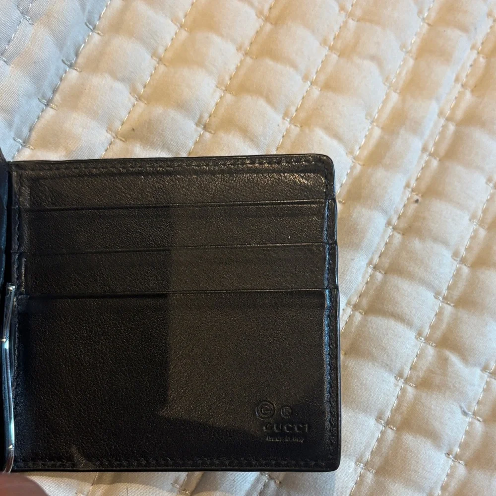 Gucci Black Embossed Leather Money Clip